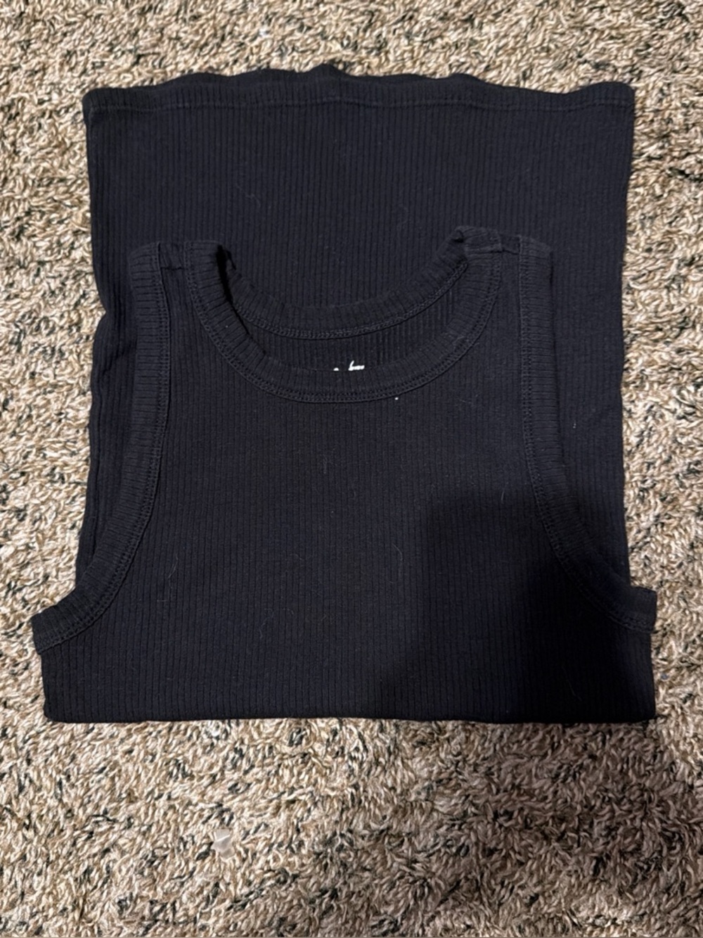 Black ribbed tank top